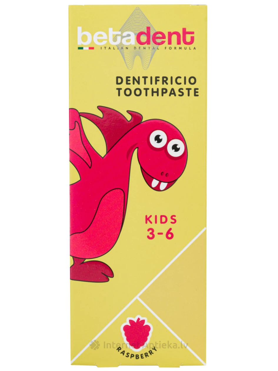 BETADENT DENTIFRICE KIDS 3-6 LAMP 75 ML FRAMBOISE - Image 1