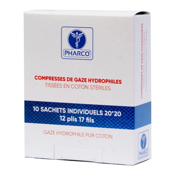 COMPRESSE STERILES PHARCO 20X20 BTE 10