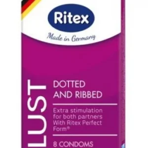 PRESERVATIFS RITEX LUST DOTTED AND RIPPED X 8