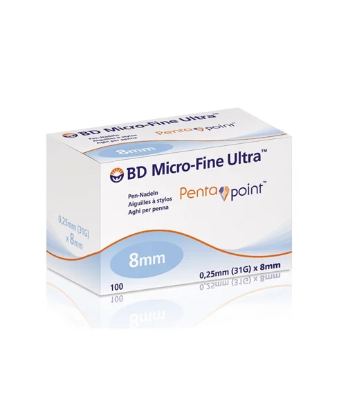 AIGUILLES 8 MM BD MICRO-FINE PLUS  X 100 MY PENTA POINT