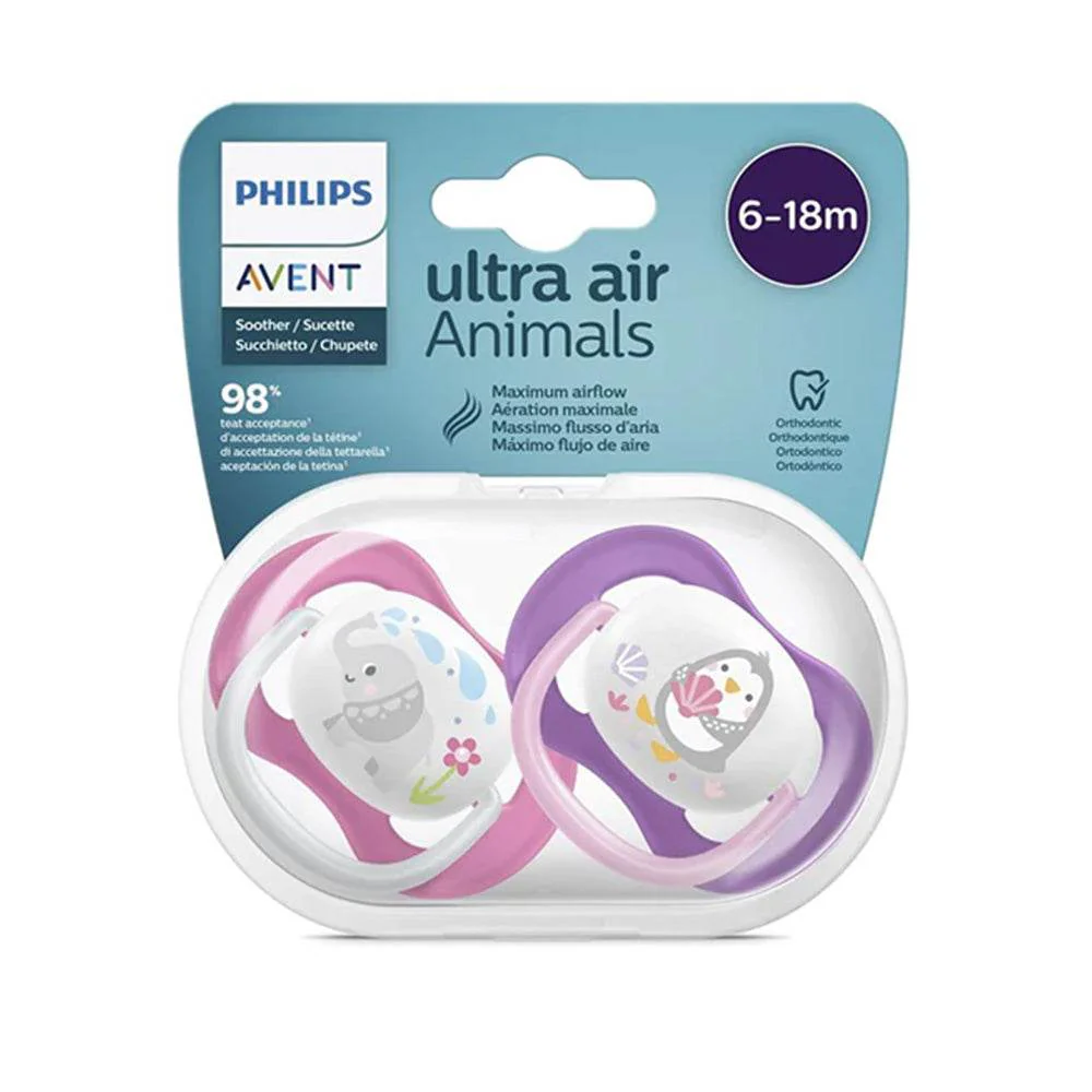 AVENT SUCETTES ORTHO 6-18 MOIS GRL PENG 080/08 - Image 1