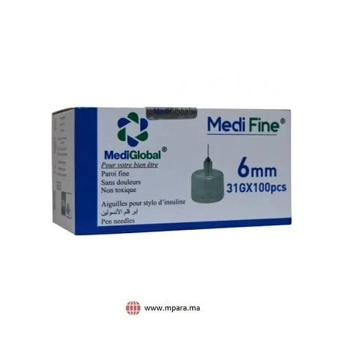 AIGUILLES 6 MM MEDIFINE 31G X 100 UNITES