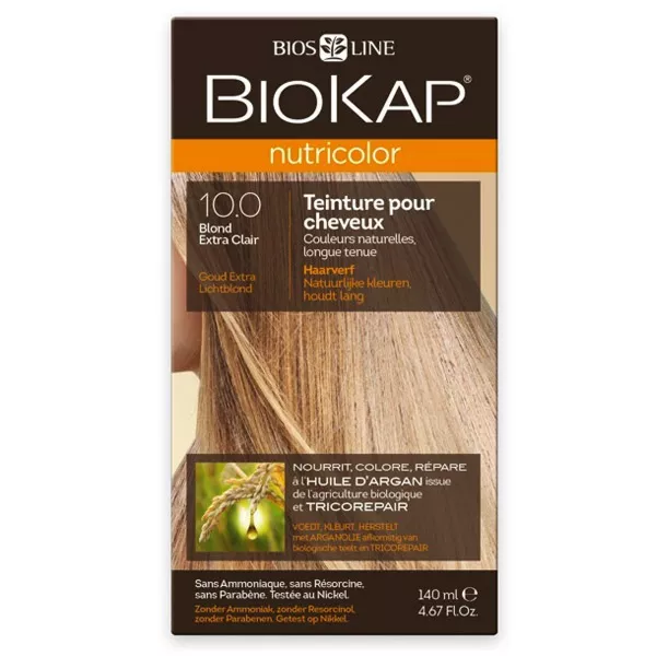 BIOKAP NUTRICOLOR 10.0 (140 ML) BLOND EXTRA CLAIR