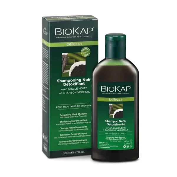 BIOKAP SHP NOIR DÉTOXIFIANT AUX ARGILES NOIRES ET AU CHARBON VEGETAL