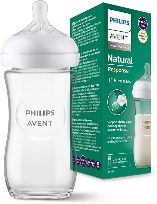 AVENT BIB NATURAL EN VERRE 3.0 TET 1M+ 260 ML 933/01