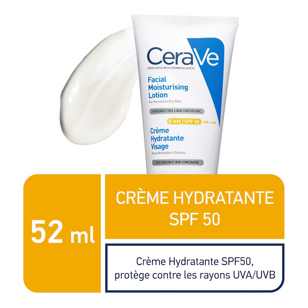 CERAVE CREME HYDRATANTE VISAGE SPF 50 NOUVEAU - Image 1