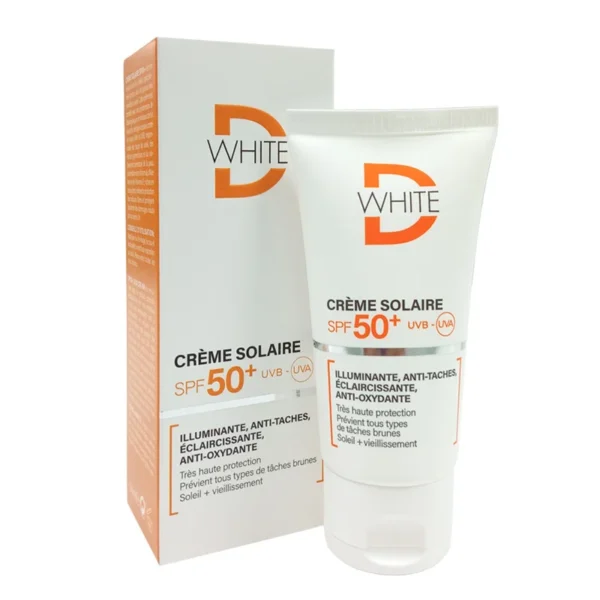DWHITE CREME SOLAIRE ANTI TACHES FLUIDE MATIFIANT PEAUX MIXTE A GRASSE