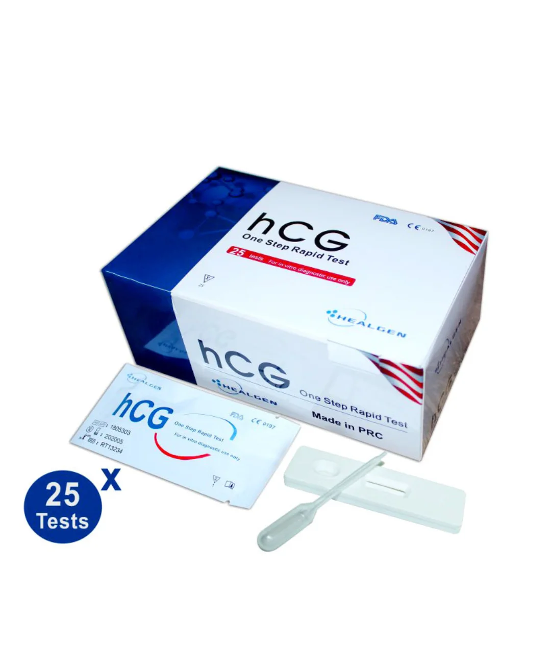 TEST DE GROSSESE X 25 HCG HEALGEN (COMED) - Image 1