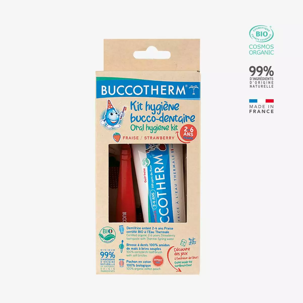 BUCCOTHERM KIT DENT JUNIOR 2-6 ANS GOUT FRAISE 50 ML - Image 1