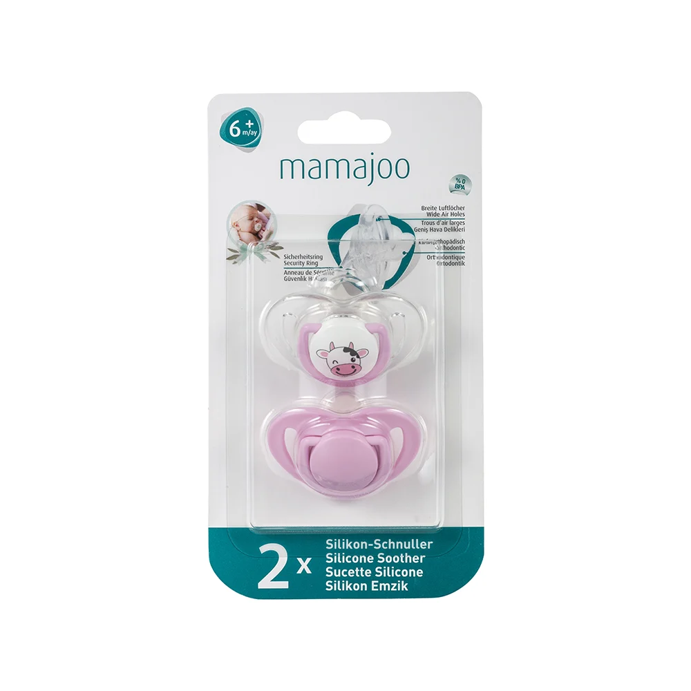 MAMAJOO SUCETTE SILICONE ORTHODONTIQUE COW +PINK + 6MOIS 2940 - Image 1