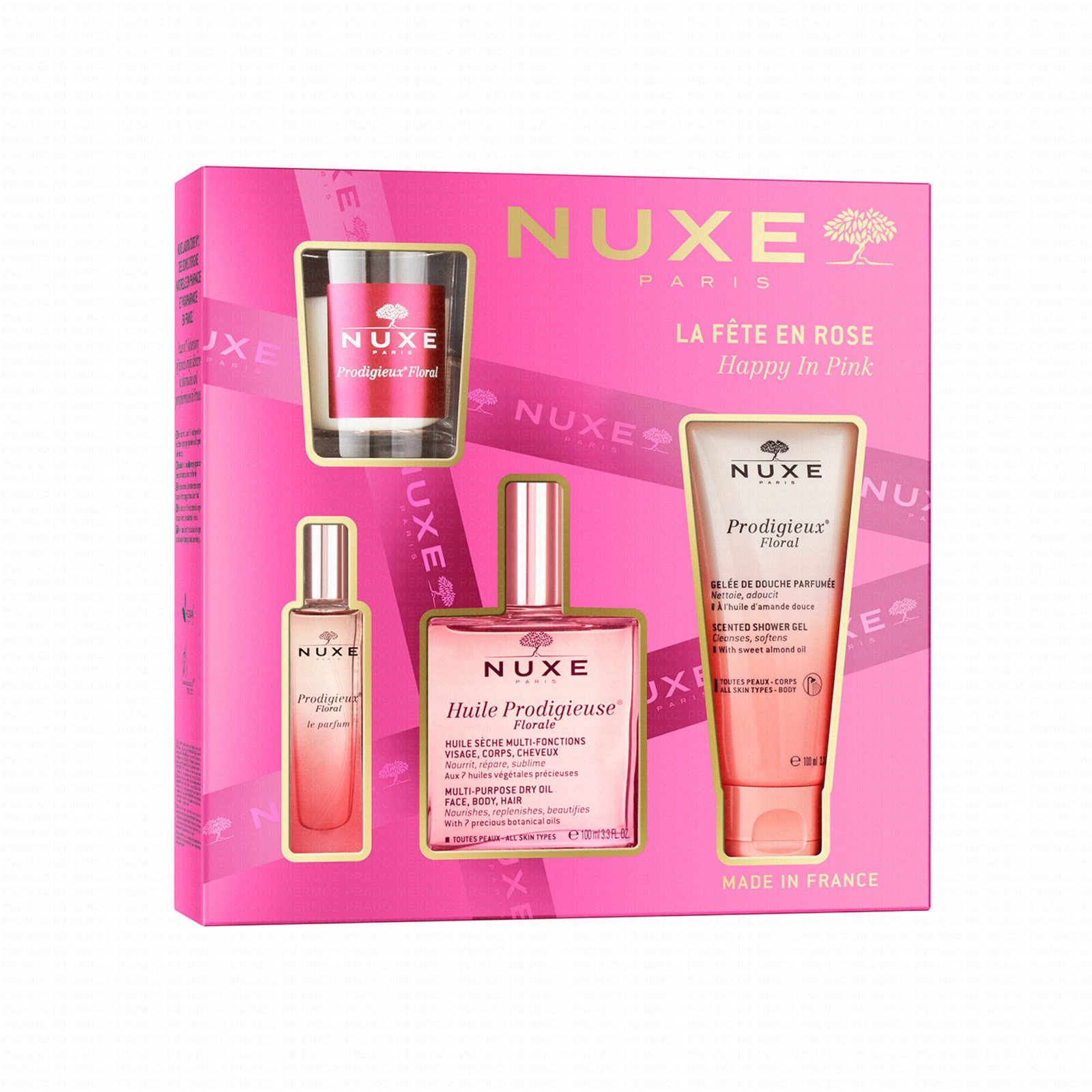 COFFRET NUXE PARFUM FLORAL+HUILE PRO NUXE PARIS+GELE DOUCHE FLORAL LA FETE EN ROSE - Image 1