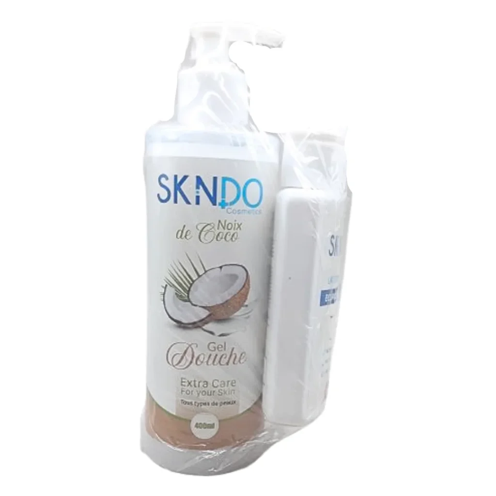 SKINDO GEL DOUCHE FLEUR COCO 400 ML + LAIT CORPOREL