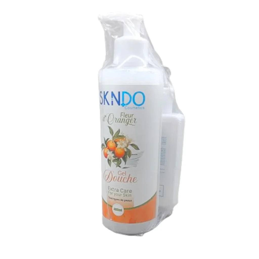 SKINDO GEL DOUCHE FLEUR D'ORANGE 400 ML + LAIT CORPOREL