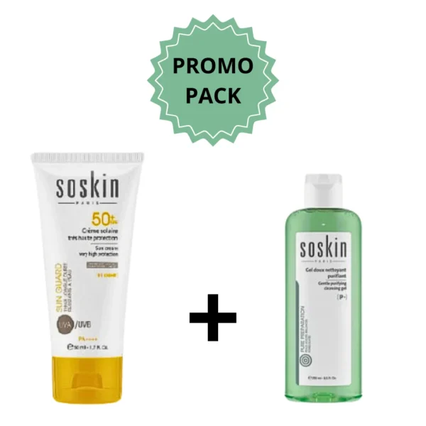 SOSKIN ECRAN INVISIBLE SPF50+ ADULTES ET ENFANTS GM 125 ML LOW TOX + GEL 100ML + SERVIETTE