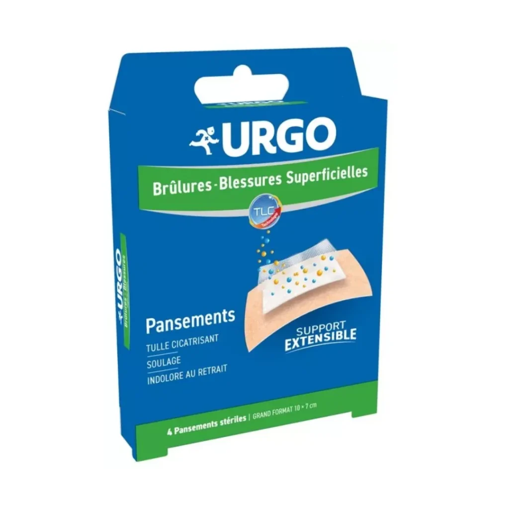 URGO PANSEMENTS BRULULURES X 4 10X7CM