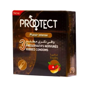 PRESERVATIFS PROTECT X 6 FRUITS ( RIBBED/NERVURÉS )