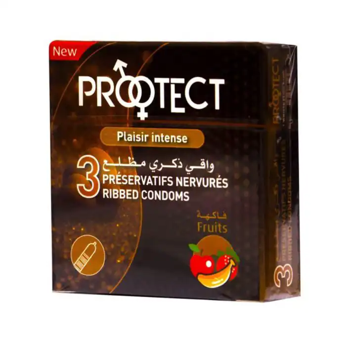 PRESERVATIFS PROTECT X 6 FRUITS  ( RIBBED/NERVURÉS ) - Image 1