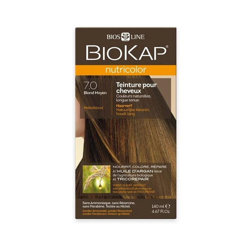 BIOKAP NUTRICOLOR 7.0 (140 ML) BLOND MOYEN - Image 1