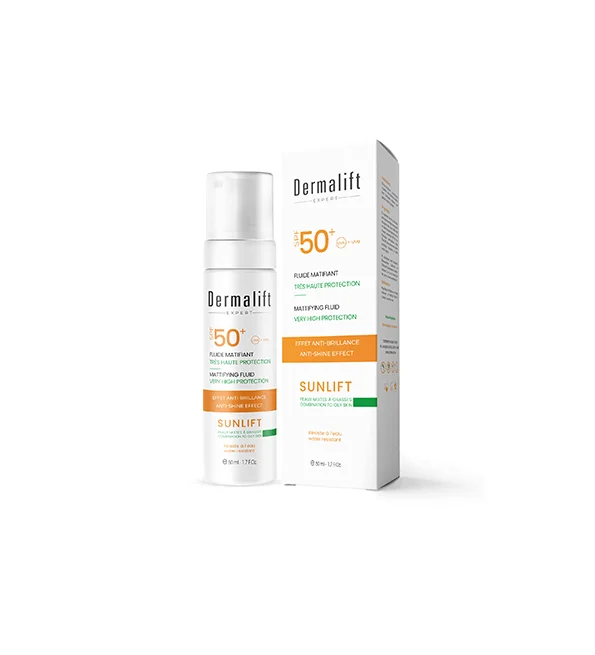 DERMALIFT SUNLIFT FLUIDE MATIFIANT PEAUX GRASSES SPF 50+ 50 ML