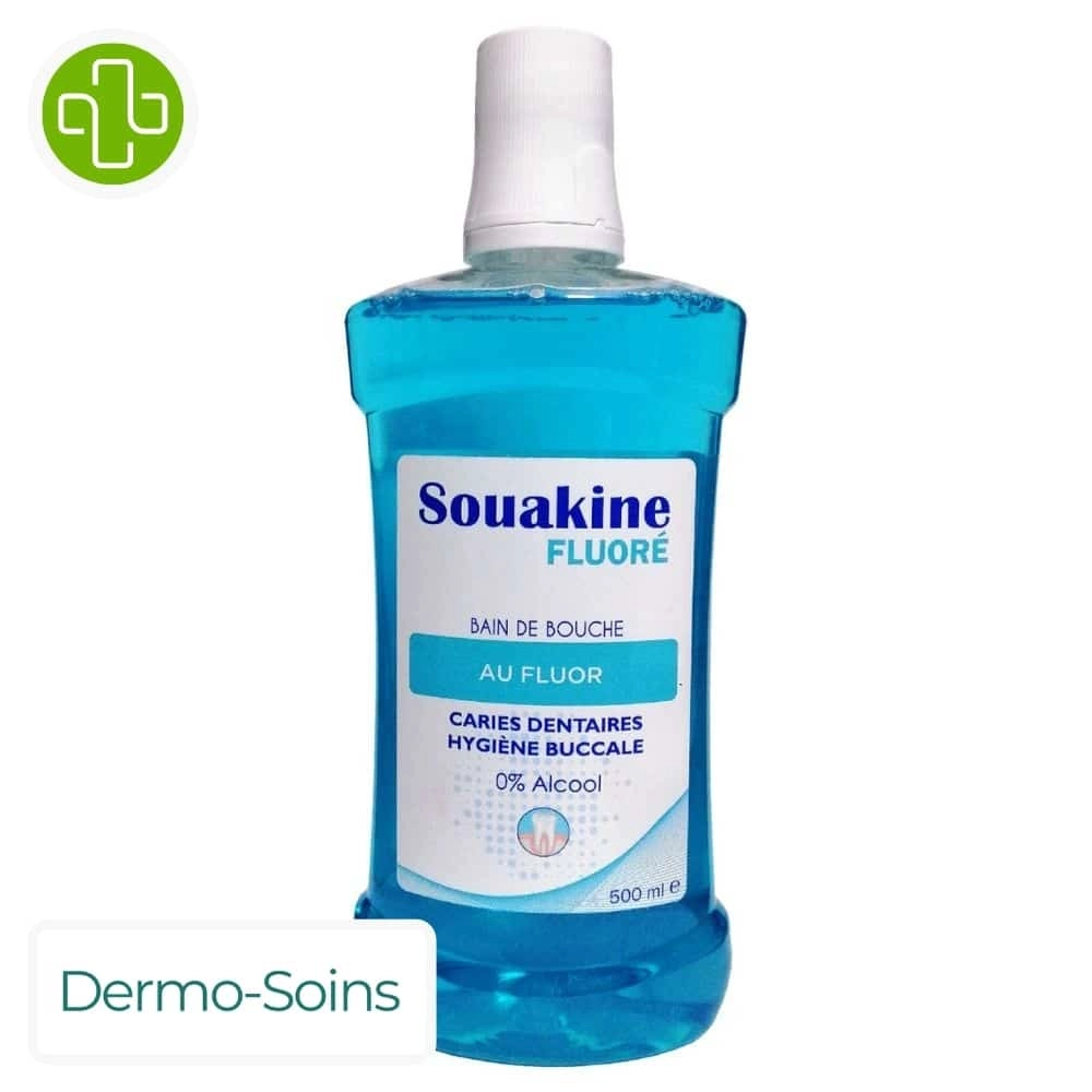 SOUAKINE BAIN DE BOUCHE AU FLUORE 500 ML BLEU - Image 1