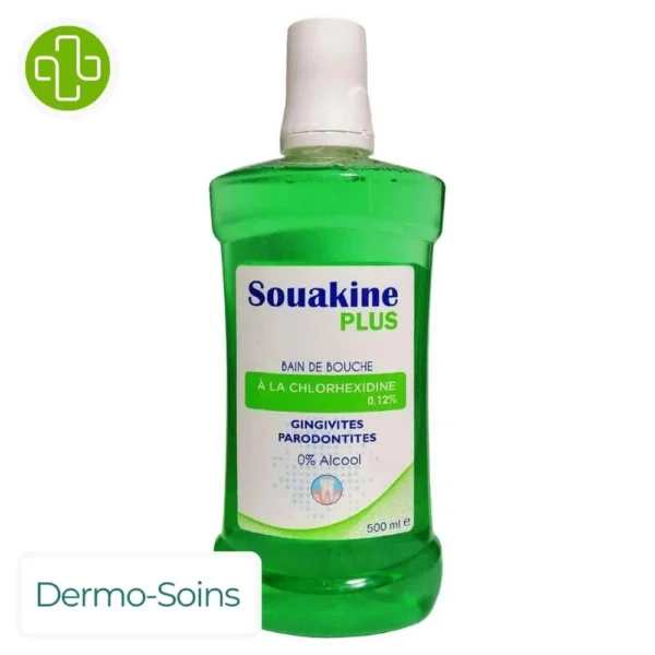 SOUAKINE BAIN DE BOUCHE PLUS VERT CHLOROXIDINE 500 ML
