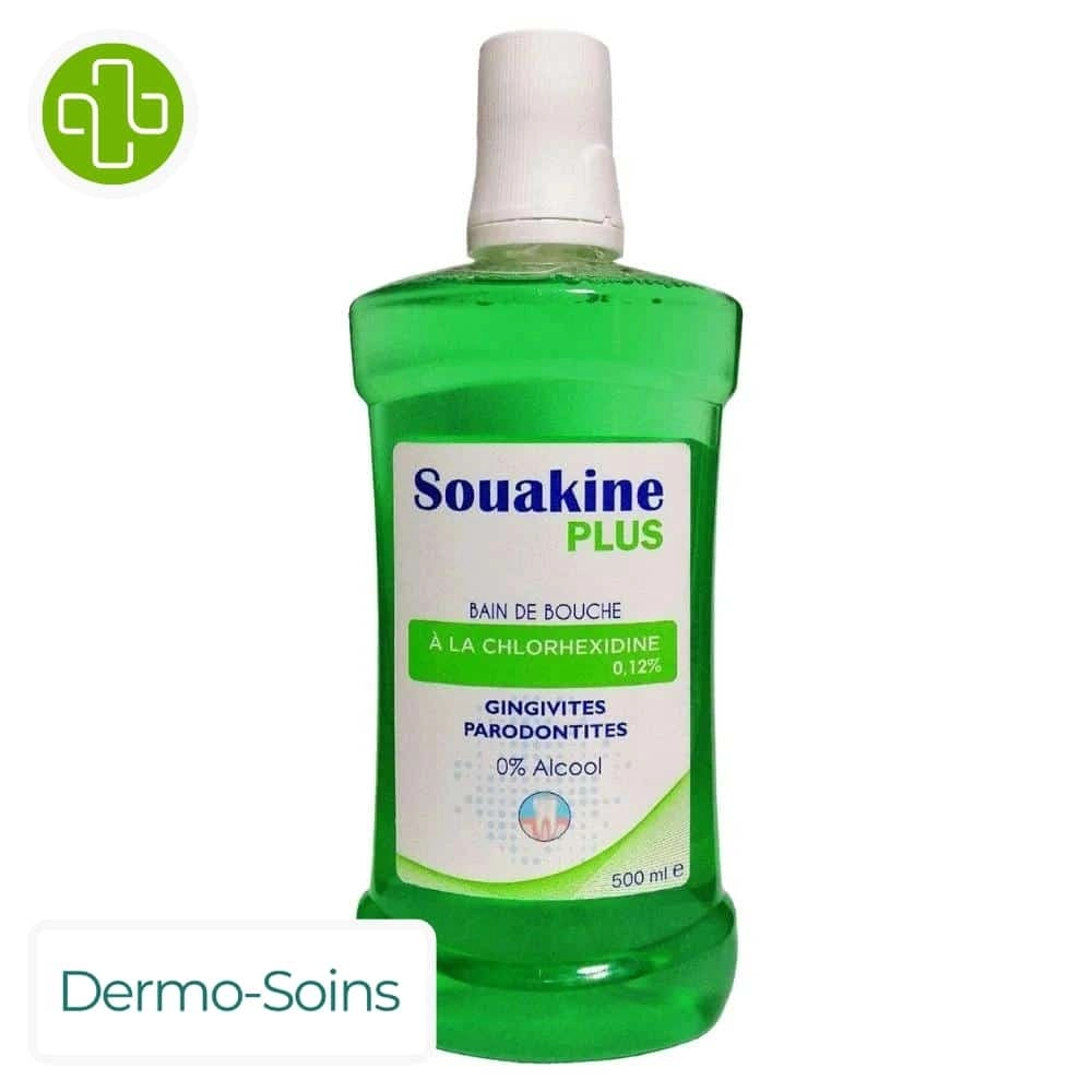 SOUAKINE BAIN DE BOUCHE PLUS VERT CHLOROXIDINE 500 ML - Image 1