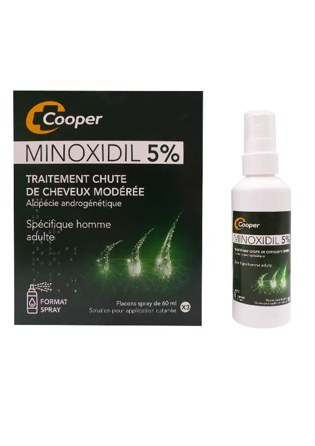 MINOXIDIL 5% SERUM LOTION CONTRE LA CHUTE DE CHEVEUX AVEC EMBALLAGE NOIR - Image 1