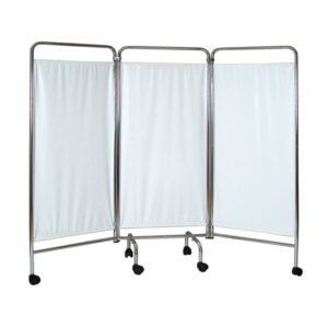 PARAVENT 3 VOLETS CHORME EN BLANC