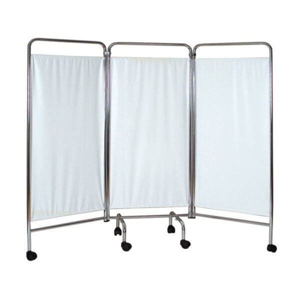 PARAVENT 3 VOLETS CHORME EN BLANC