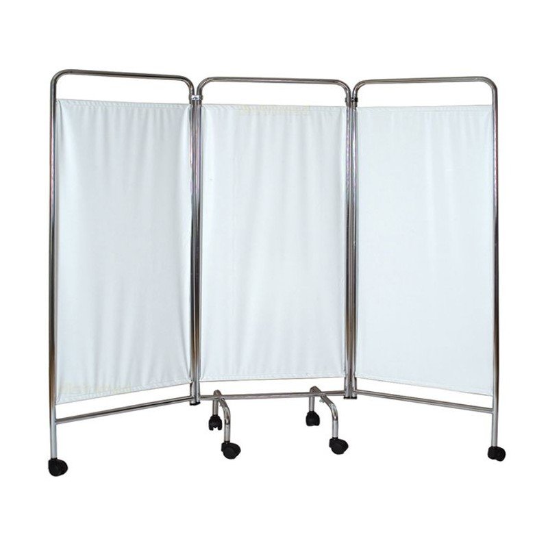 PARAVENT 3 VOLETS CHORME EN BLANC - Image 1