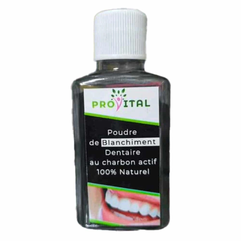 POUDRE DE BLANCHIMENT DENTAIRE AU CHARBON ACTIF PROVITAL - Image 1
