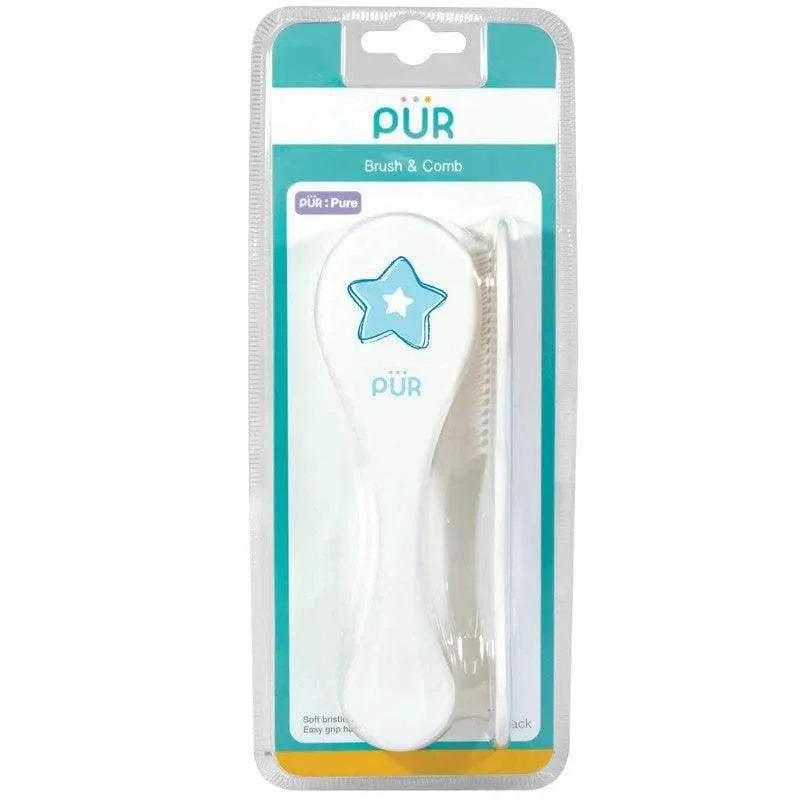PUR BROSSE ET PEIGNE BEBE BLEU - Image 1