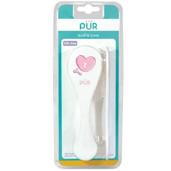 PUR BROSSE ET PEIGNE BEBE ROSE