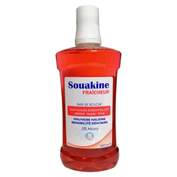 SOUAKINE BAIN DE BOUCHE FRAICHEUR ROUGE AU HILE ESSENTIEL 500 ML