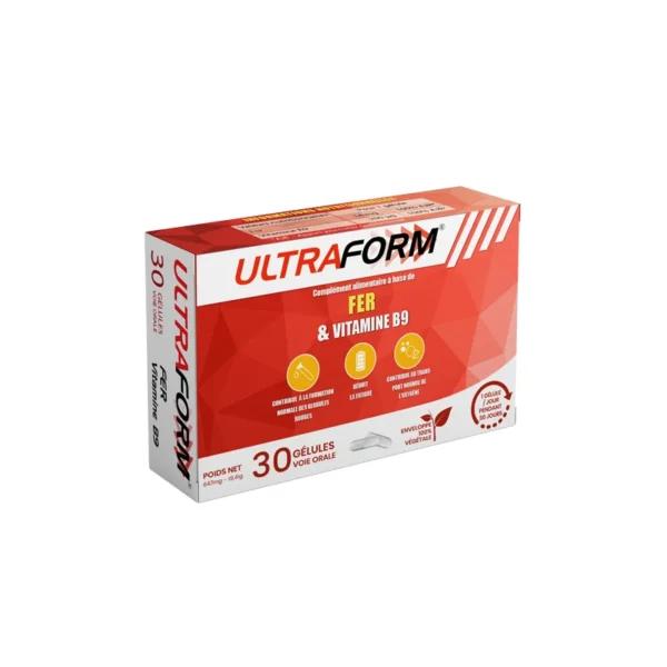 ULTRA FER + FITAMINE B9 X  30 GELULES