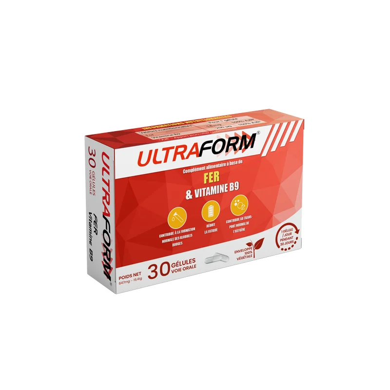 ULTRA FER + FITAMINE B9 X  30 GELULES - Image 1
