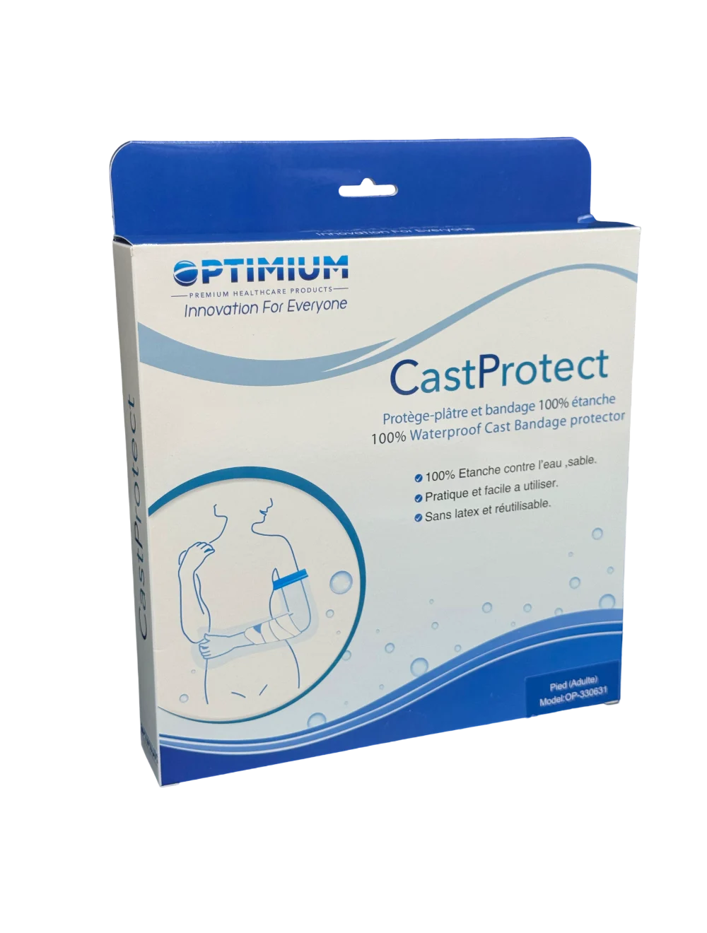 OPTIMIUM PROTEGE DE DOUCHE POUR BRAS COURT ADULTE OP330-231 - Image 1