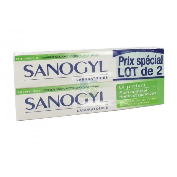 DENTIFRICE SANOGYL BI-PROTECT 1500 PPM SOIN COMPLET X 2