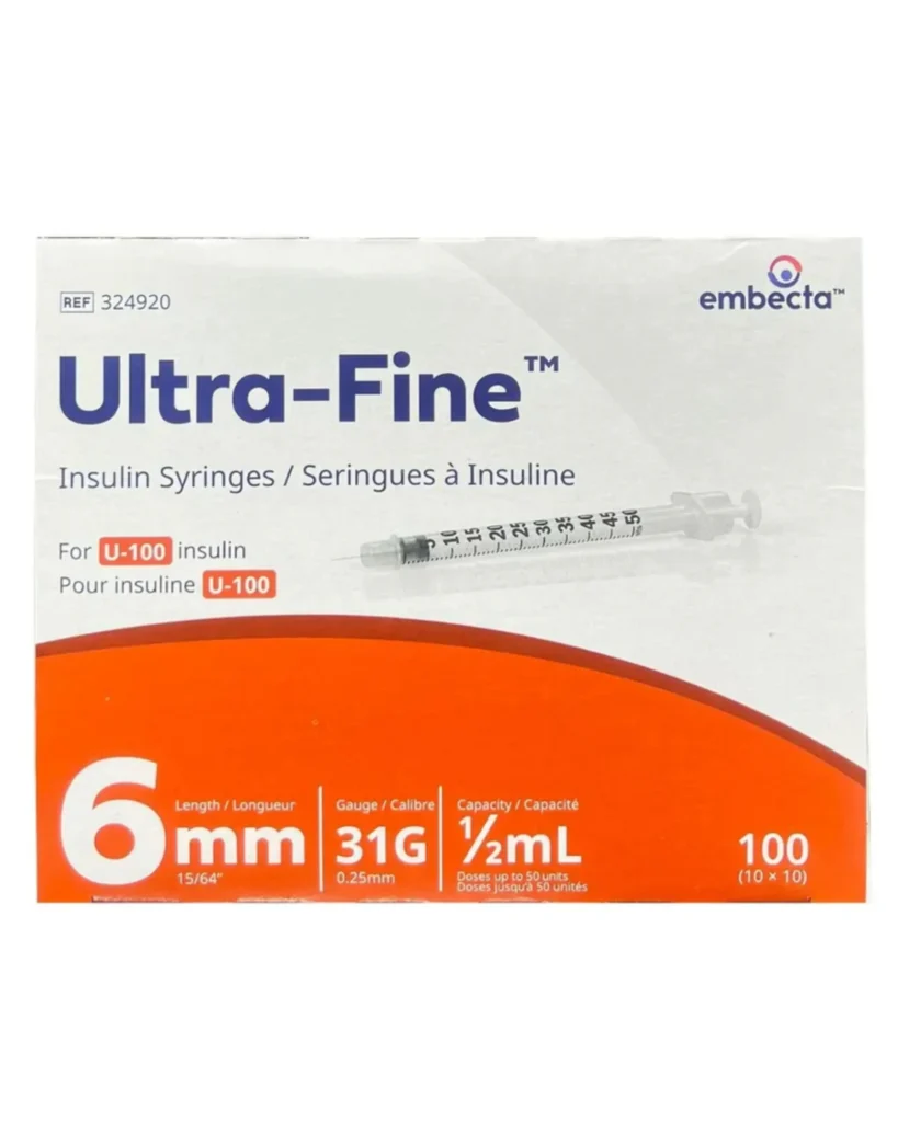 SERINGUE INSULINE DISPOSABLE 0.5 ML 50 GRADUATIONS