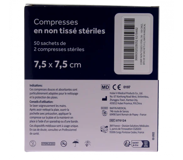 BANDE DE GAZE HYDROPHILE BOITE 3M X 20CM RAFFIN