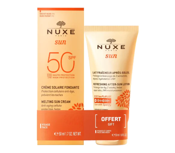 NUXE SUN ECRAN CREME FONDANTE SPF 50+ 50 ML + LAIT FRAICHEUR 50 ML