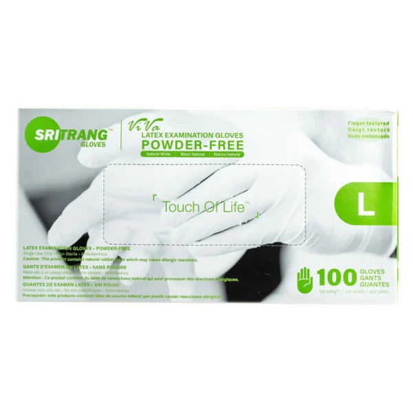GANTS NON POUDRE LATEX  SRITRANG LARGE100
