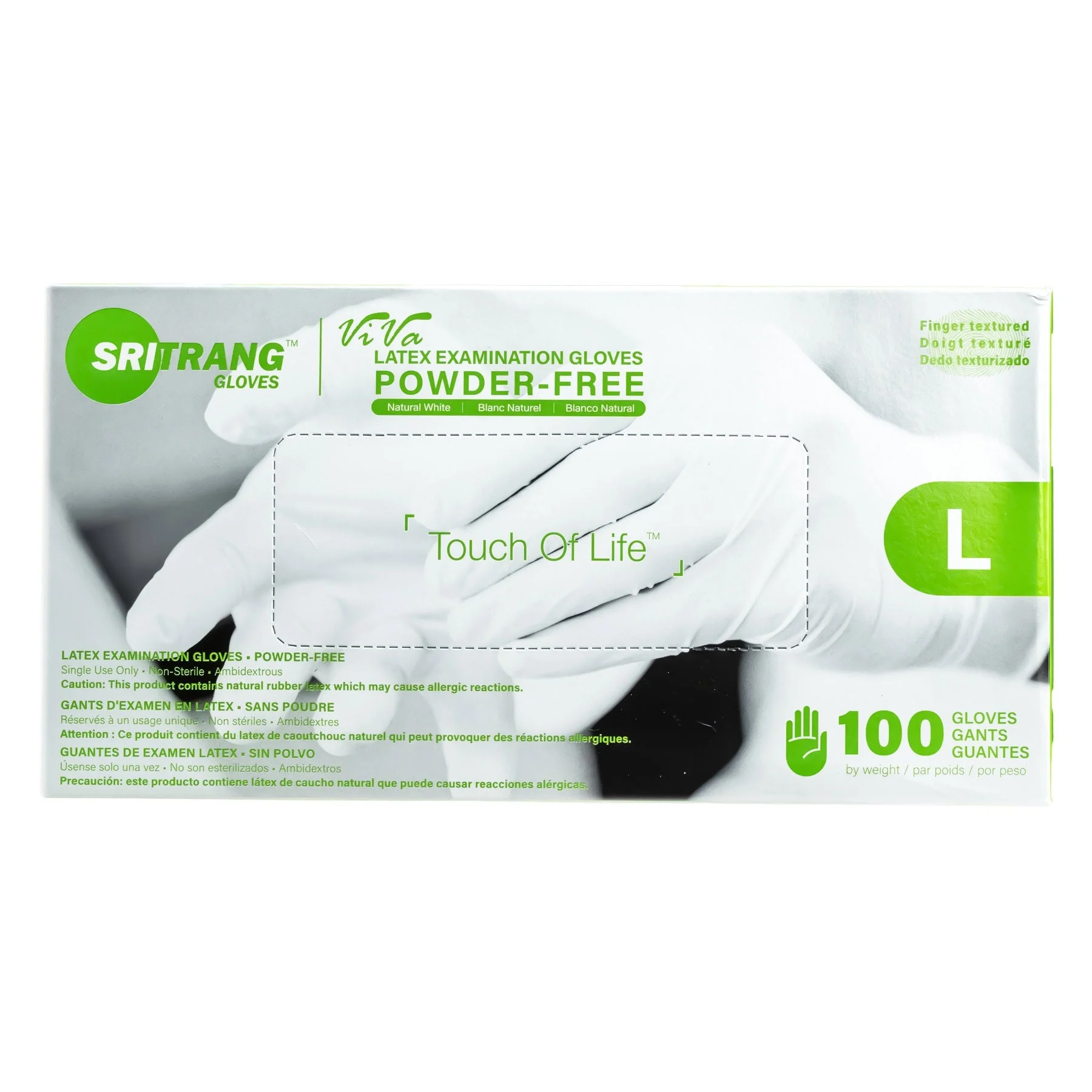 GANTS NON POUDRE LATEX  SRITRANG LARGE100 - Image 1