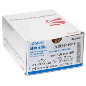 FILS DE SUTURE EN SOIE STERIFILE NON RESORABLE