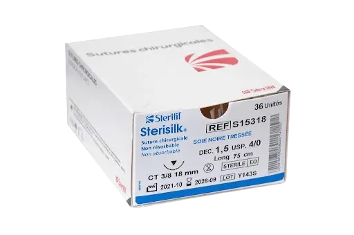 FILS DE SUTURE EN SOIE STERIFILE NON RESORABLE