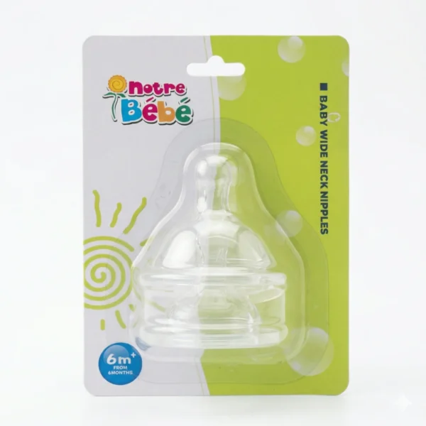 NB TETINES WIDE NECK X 2 LARGE 6M+ (COMED)