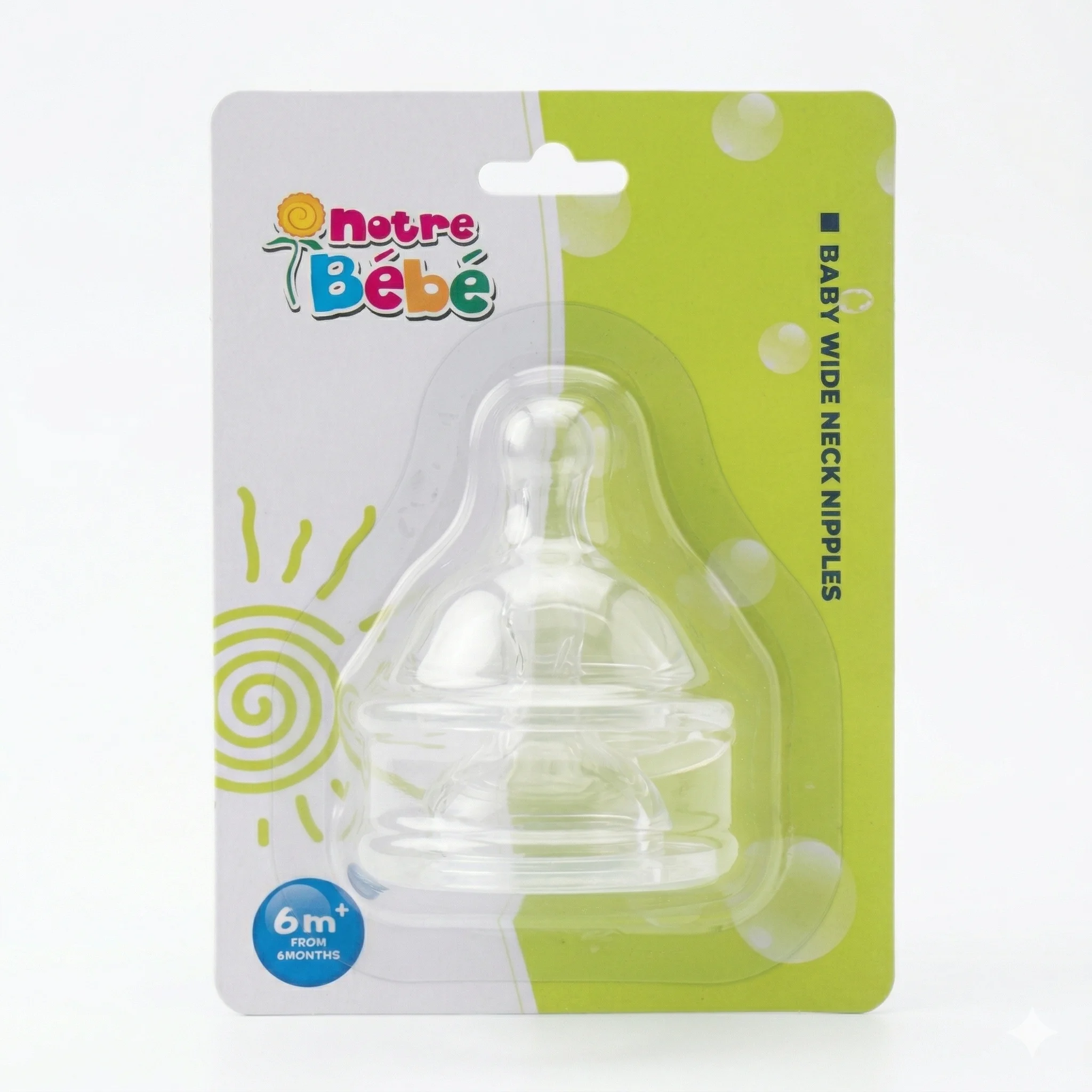 NB TETINES WIDE NECK X 2 LARGE 6M+ (COMED) - Image 1