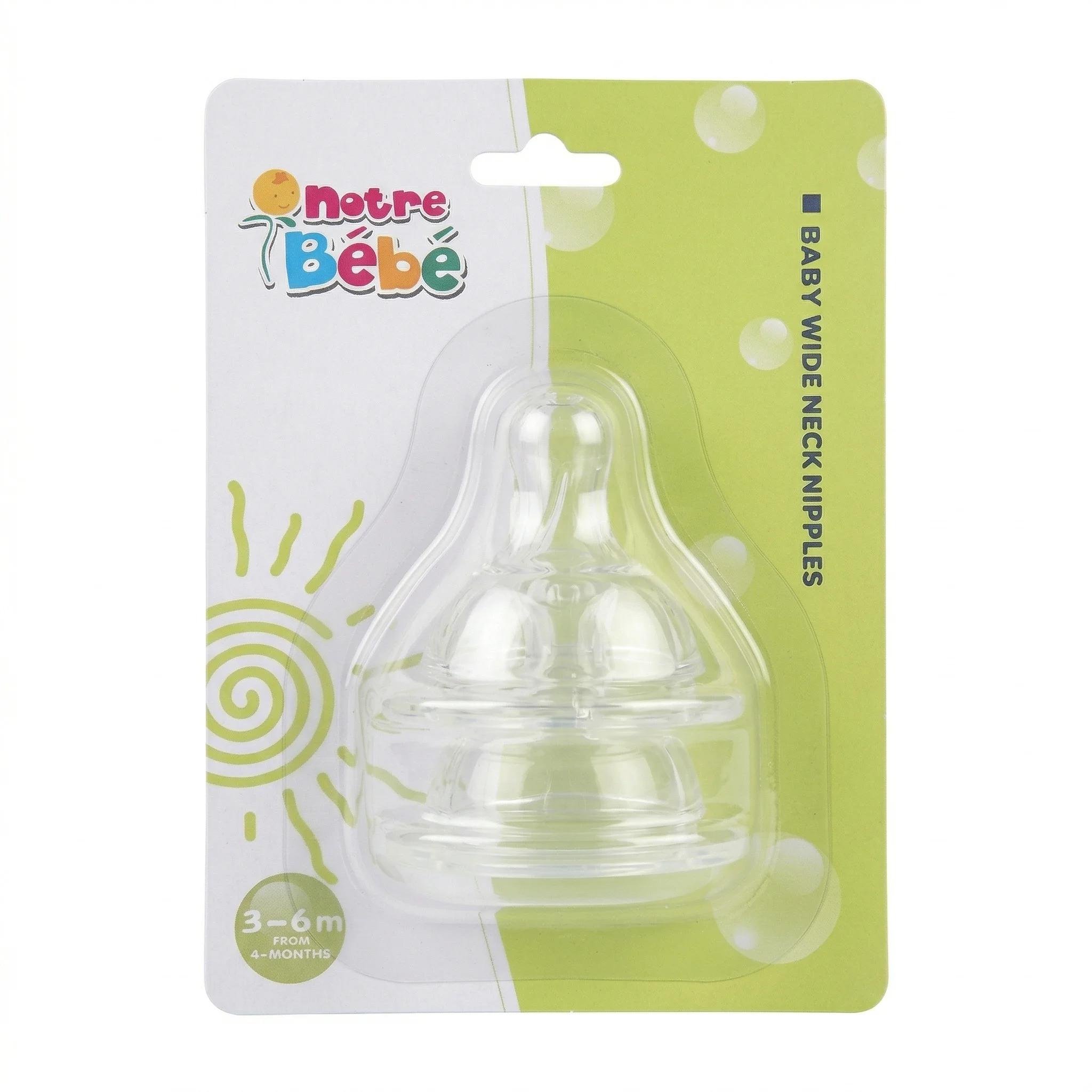 NB TETINES WIDE NECK X 2 MEDIUM 3-6M (COMED) - Image 1