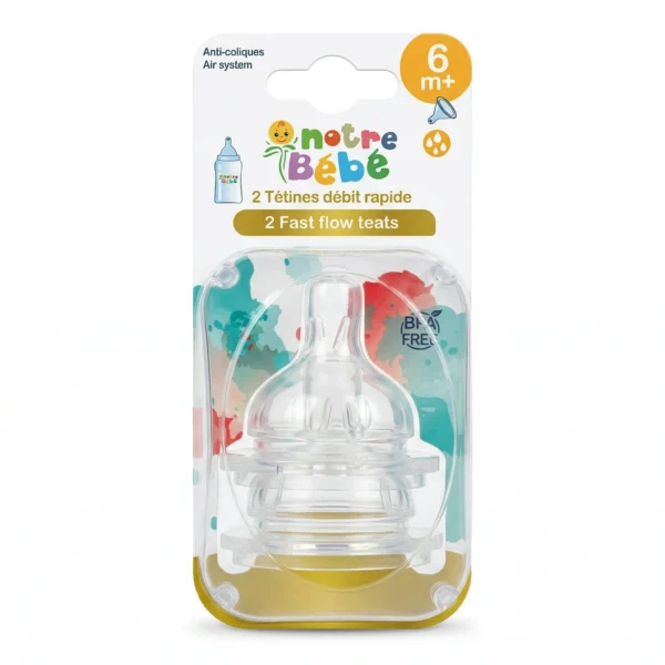NB PLUS TETINE ANTI COLIQUES EN SILICONE X 2 LARGE 6 M+