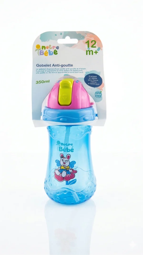 NB PLUS TASSE AVEC PAILLE ANTI GOUTTE 12 M+ 350 ML (COMED)